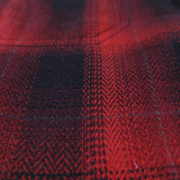 Royal Robbins Button Shirt Mens Small Long Sleeve Flannel Plaid Red Black Warm - Picture 8 of 13